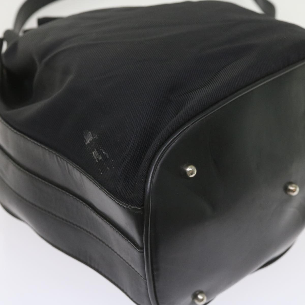 Gucci Vintage Bamboo Shoulder Bag Nylon, BLACK, NYLON, Shoulder bag