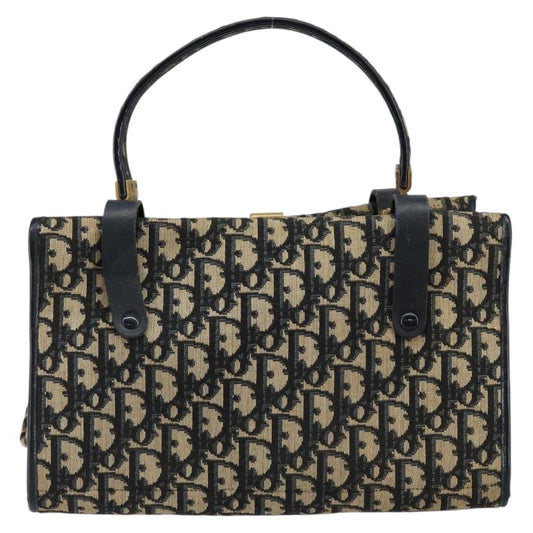 Christian Dior Vintage Trotter Handbag Canvas, NAVY, CANVAS, Handbag