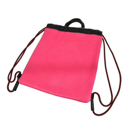Gucci Logo Drawstring Backpack Printed Leather, PINK, LEATHER, Backpack