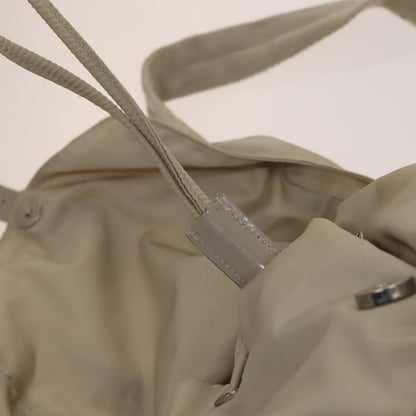 Prada Vela Double Front Pocket Backpack Tessuto with Saffiano Leather, SILVER, NYLON, Backpack