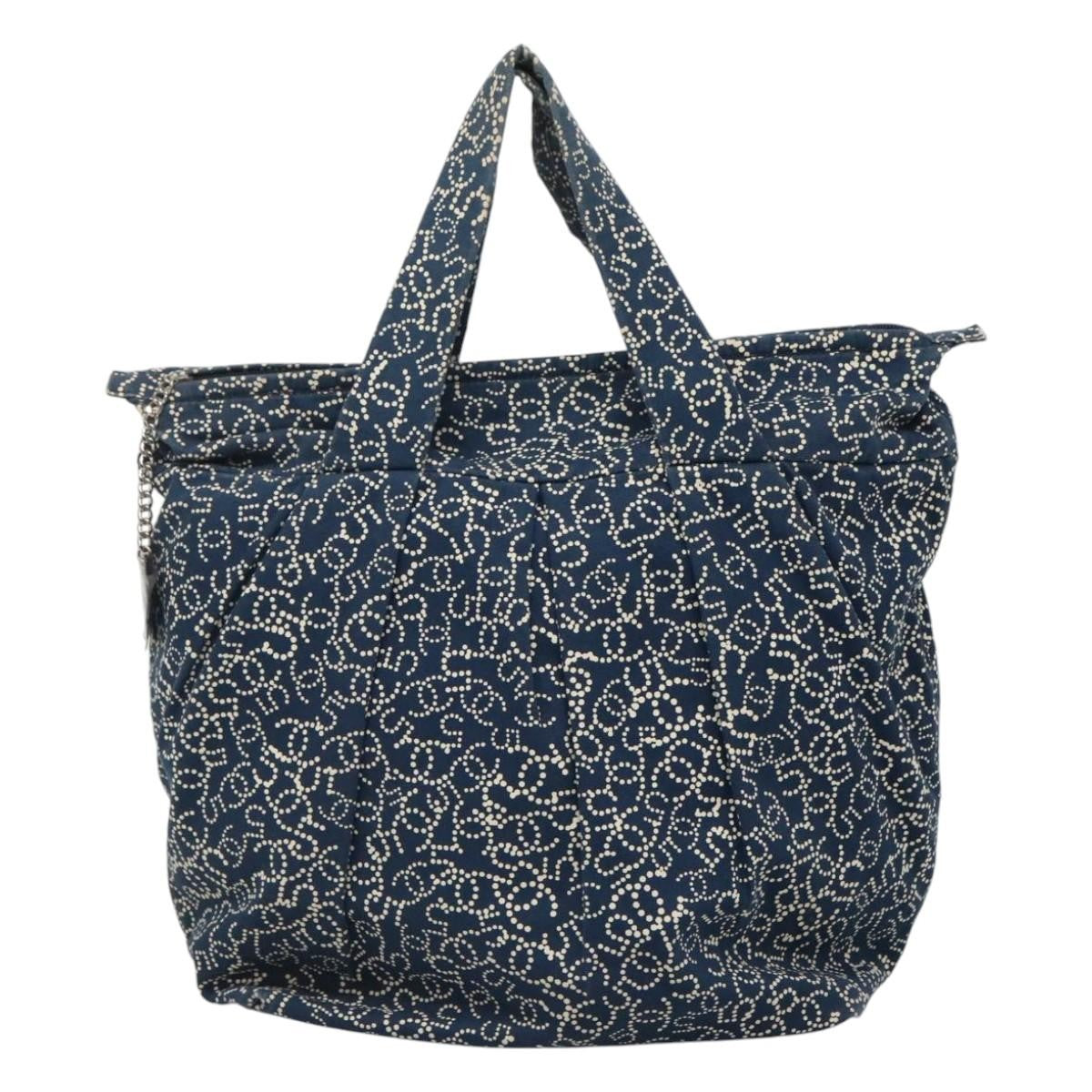 Chanel Vintage Bowler Bag Printed Canvas, NAVY, CANVAS, Handbag