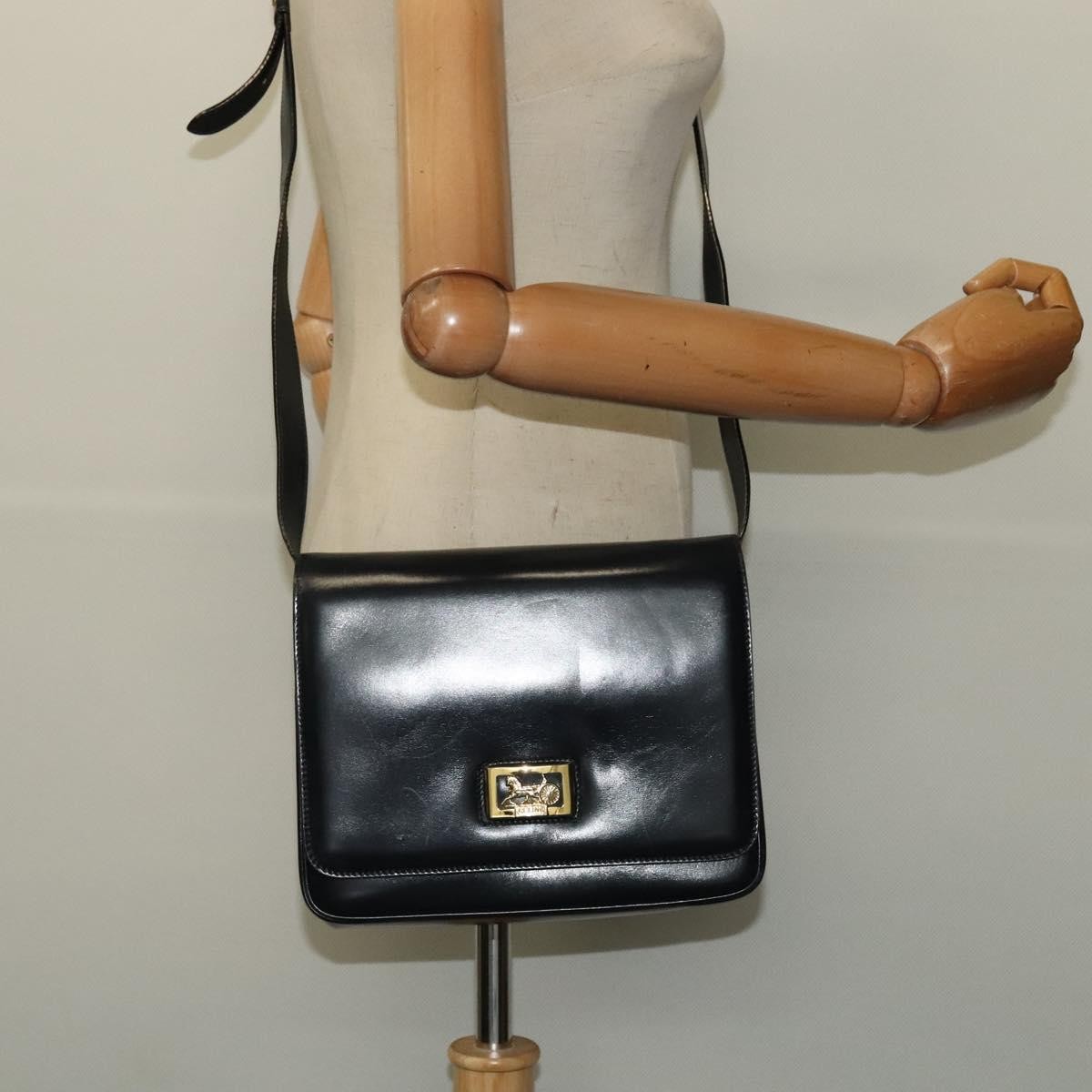 Celine Horse Carriage Shoulder bag Leather, NAVY, LEATHER, Shoulder bag