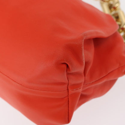 Bottega Veneta The Chain Pouch Leather, ORANGE, LEATHER, Clutche & pouche