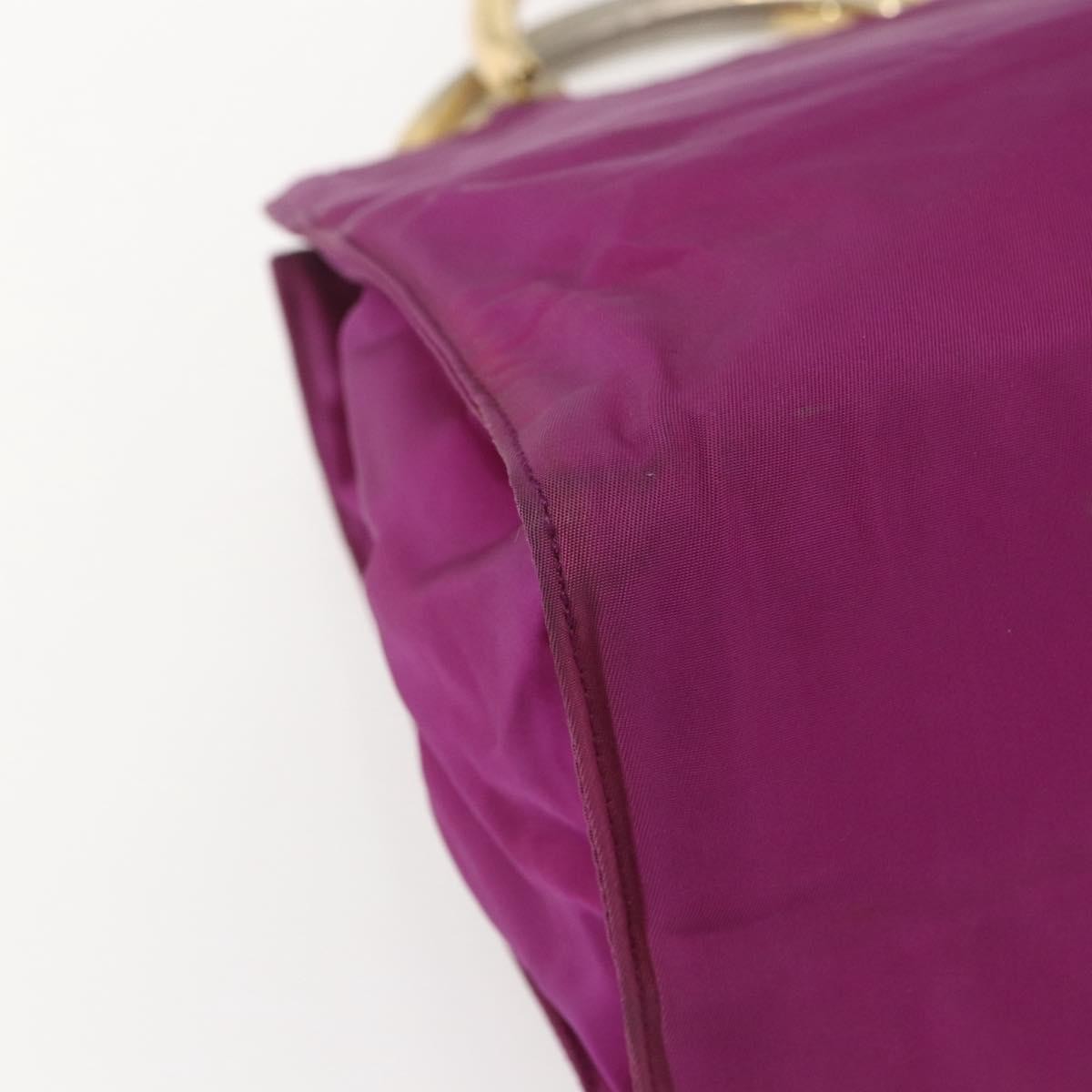 Prada Metal Handles Tote Tessuto, PURPLE, NYLON, Handbag