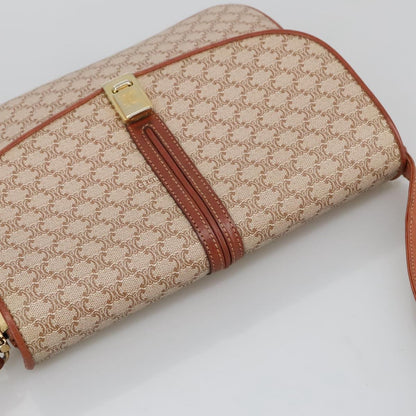 Celine Macadam Shoulder Bag Canvas, BEIGE, CANVAS, Shoulder bag