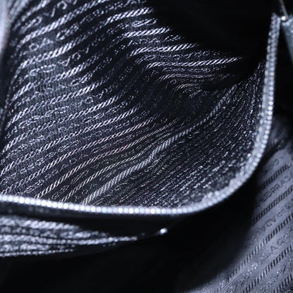 Prada Vintage Zip Handbag Tessuto, BLACK, LEATHER, Handbag