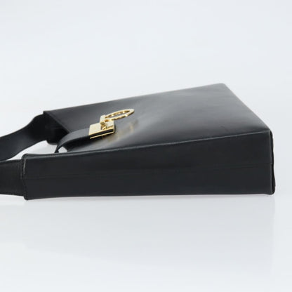 Salvatore Ferragamo Gancio Flap Hobo Leather, BLACK, LEATHER, Shoulder bag