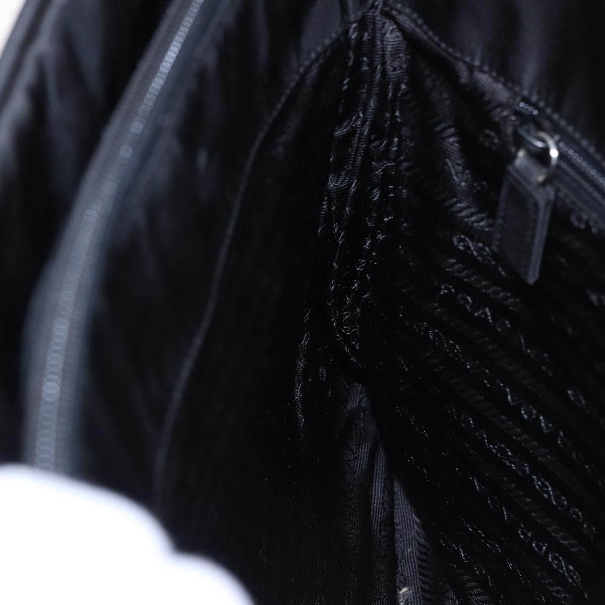 Prada Bowling Shoulder Bag Tessuto, BLACK, NYLON, Shoulder bag