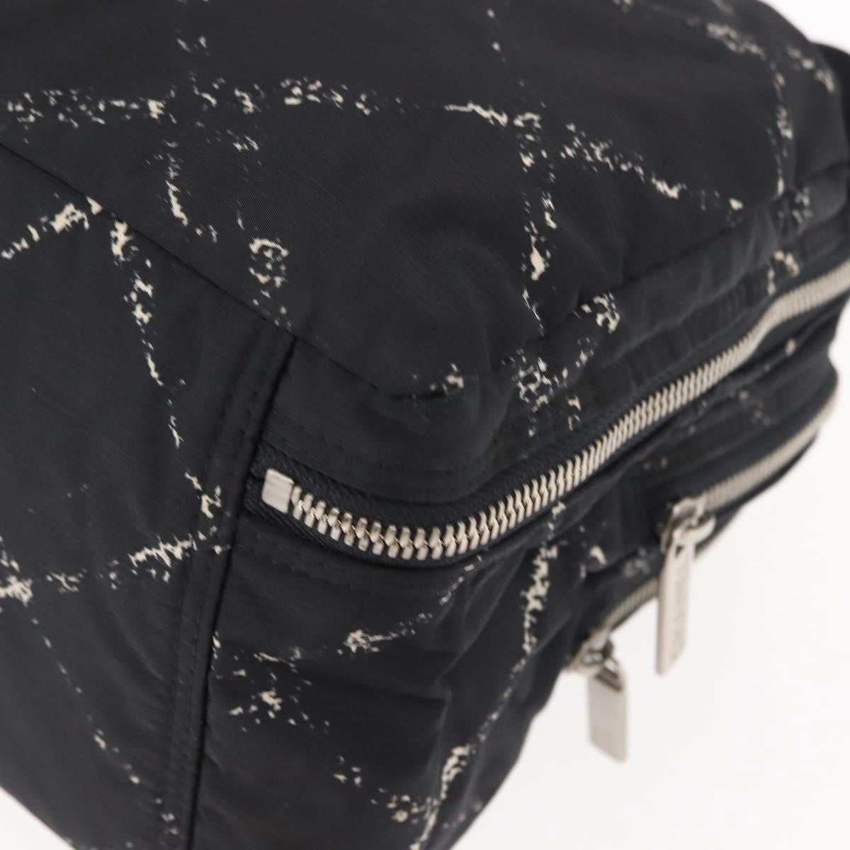 Chanel Travel Line Boston Bag Printed Nylon, BLACK, NYLON, Travel bag