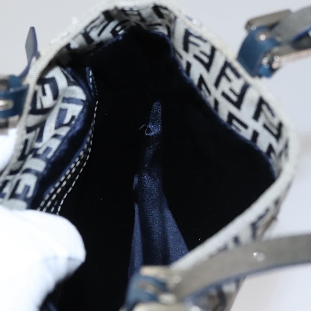 Fendi Vintage Shoulder Bag Zucca Canvas, NAVY, CANVAS, Handbag