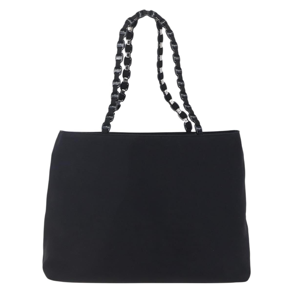 Salvatore Ferragamo Vintage Shoulder Bag Canvas, BLACK, CANVAS, Shoulder bag