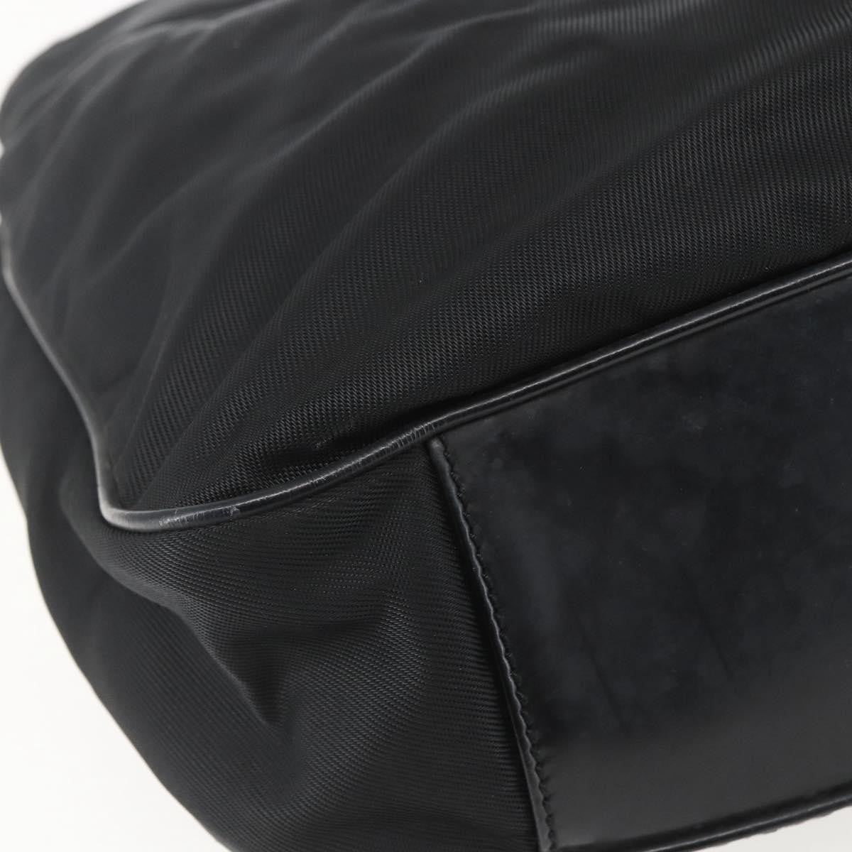 Gucci Vintage Bamboo Shoulder Bag Nylon, BLACK, NYLON, Tote bag