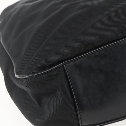 Gucci Vintage Bamboo Shoulder Bag Nylon, BLACK, NYLON, Tote bag