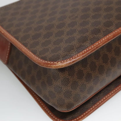 Celine Vintage Macadam Shoulder Bag Canvas and Leather, BROWN, CANVAS, Shoulder bag