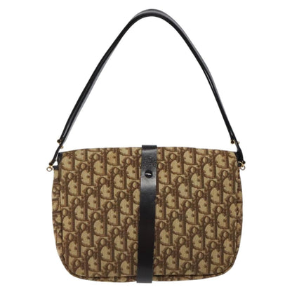 Christian Dior Vintage CD Flap Shoulder Bag Canvas, BROWN, CANVAS, Shoulder bag