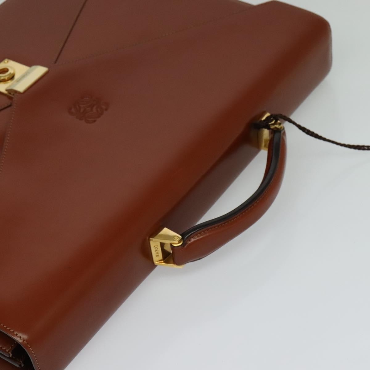Loewe Anagram Business Leather, BROWN, LEATHER, Briefcase