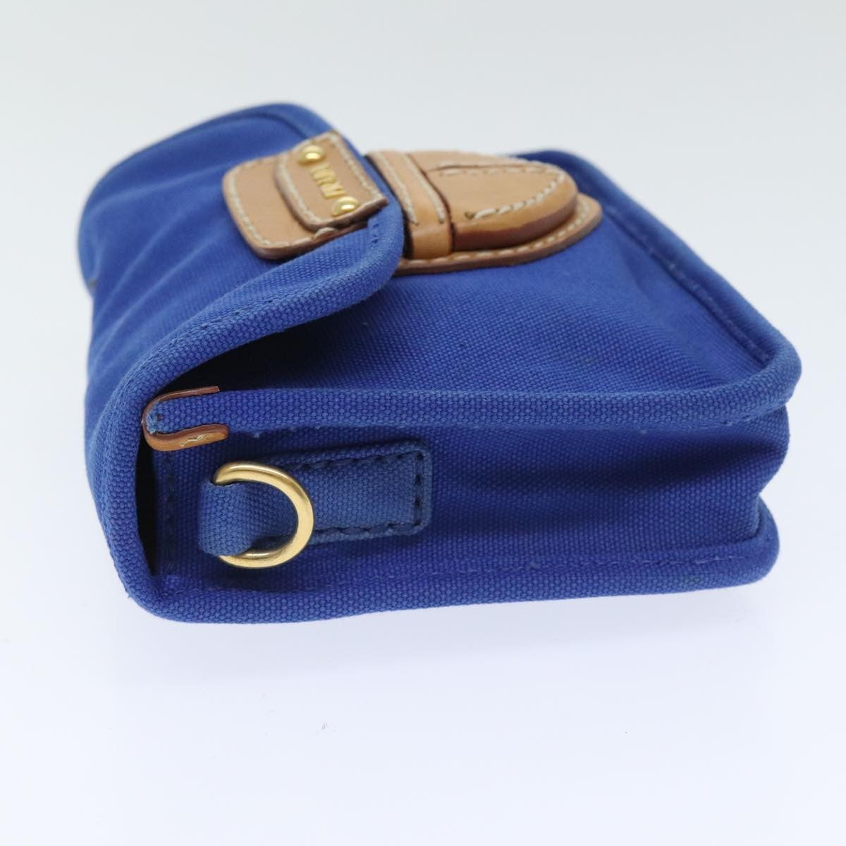 Prada Push Lock Flap Shoulder Bag Canvas, BLUE, CANVAS, Shoulder bag