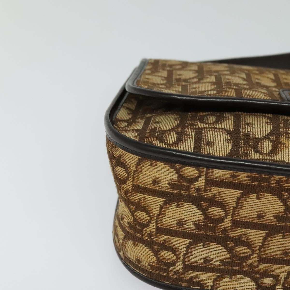 Christian Dior Vintage Trotter Flap Shoulder Bag Canvas, BROWN, CANVAS, Shoulder bag