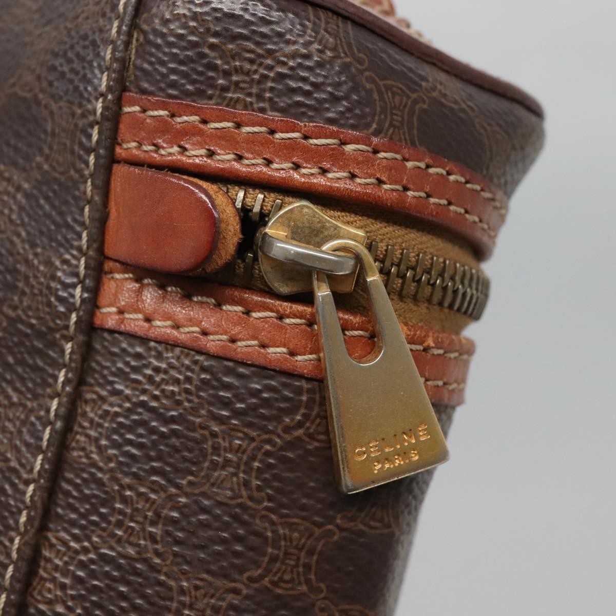 Celine Macadam Vanity Bag Canvas, BROWN, PVC, Travel bag