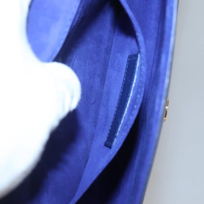 Saint Laurent Chyc Clutch Leather, BLUE, LEATHER, Clutche & pouche