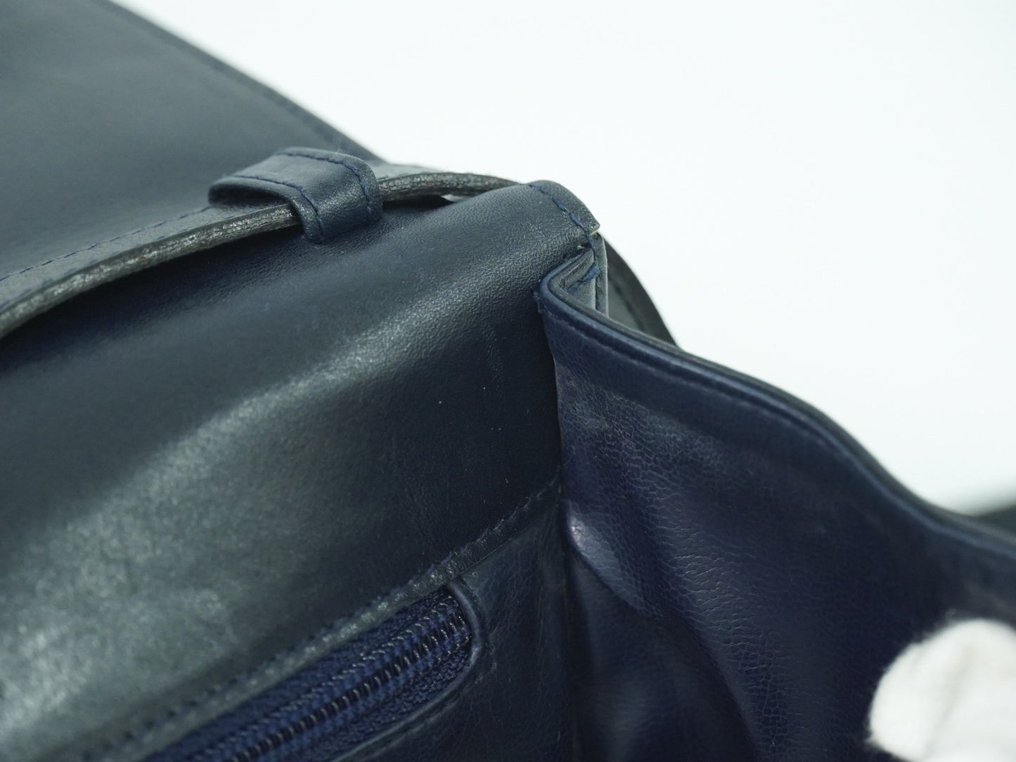 Salvatore Ferragamo Gancini Shoulder Bag Leather, NAVY, LEATHER, Shoulder bag