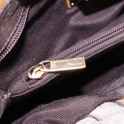 Salvatore Ferragamo Convertible Bow Satchel Nylon, BEIGE, NYLON, Handbag