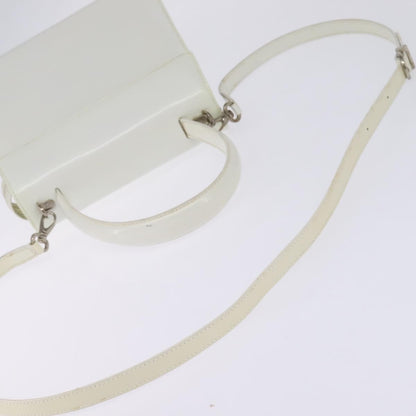 Salvatore Ferragamo Gancini handbag Patent leather, WHITE, PATENT_LEATHER, Handbag