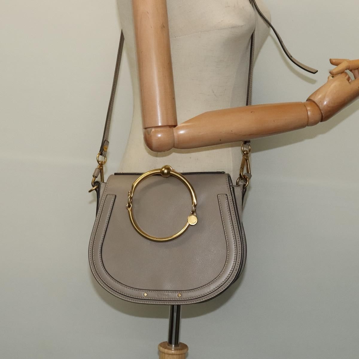 Chloe Nile Crossbody Bag Leather, BEIGE, LEATHER, Shoulder bag