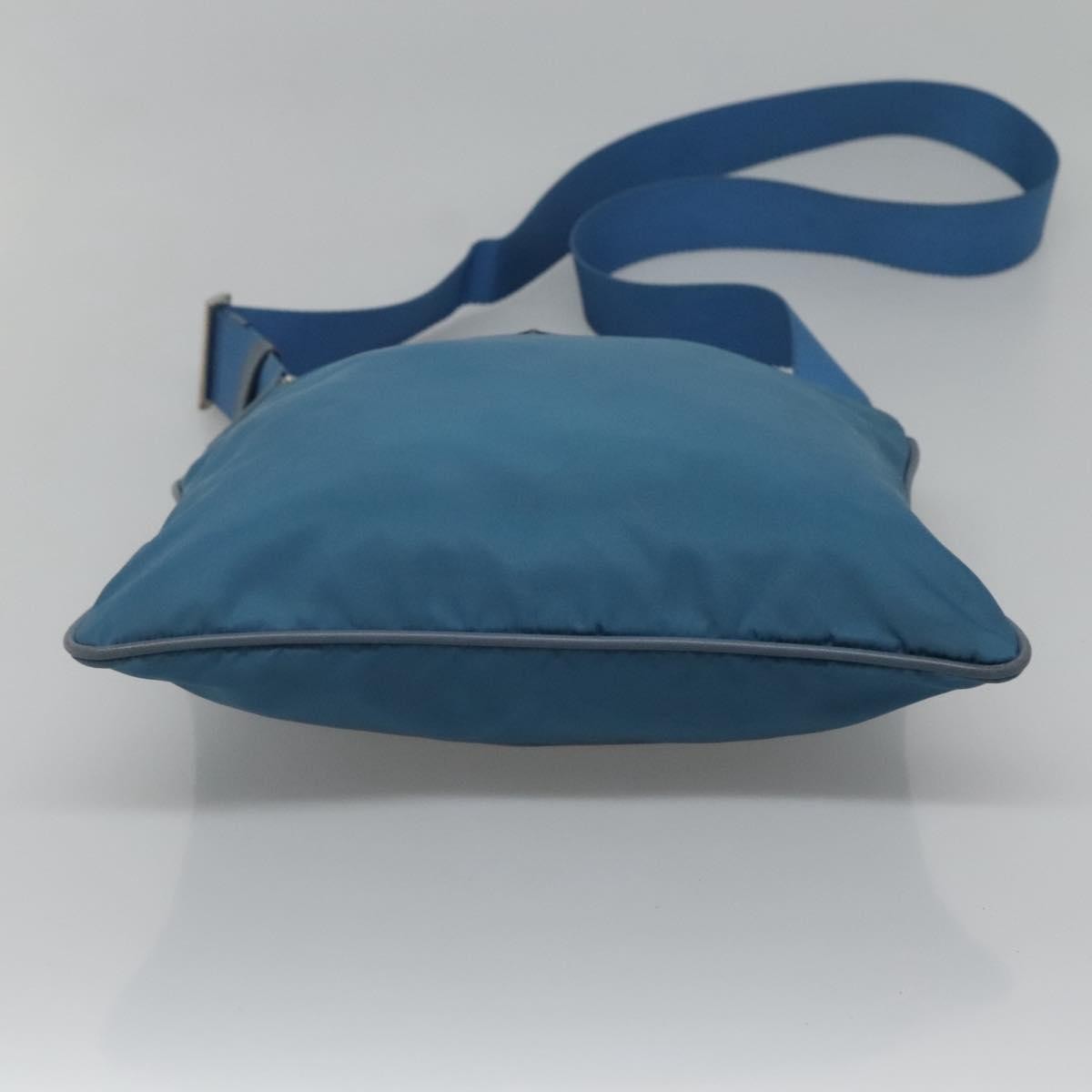 Prada Flat Messenger Bag Tessuto, BLUE, NYLON, Shoulder bag