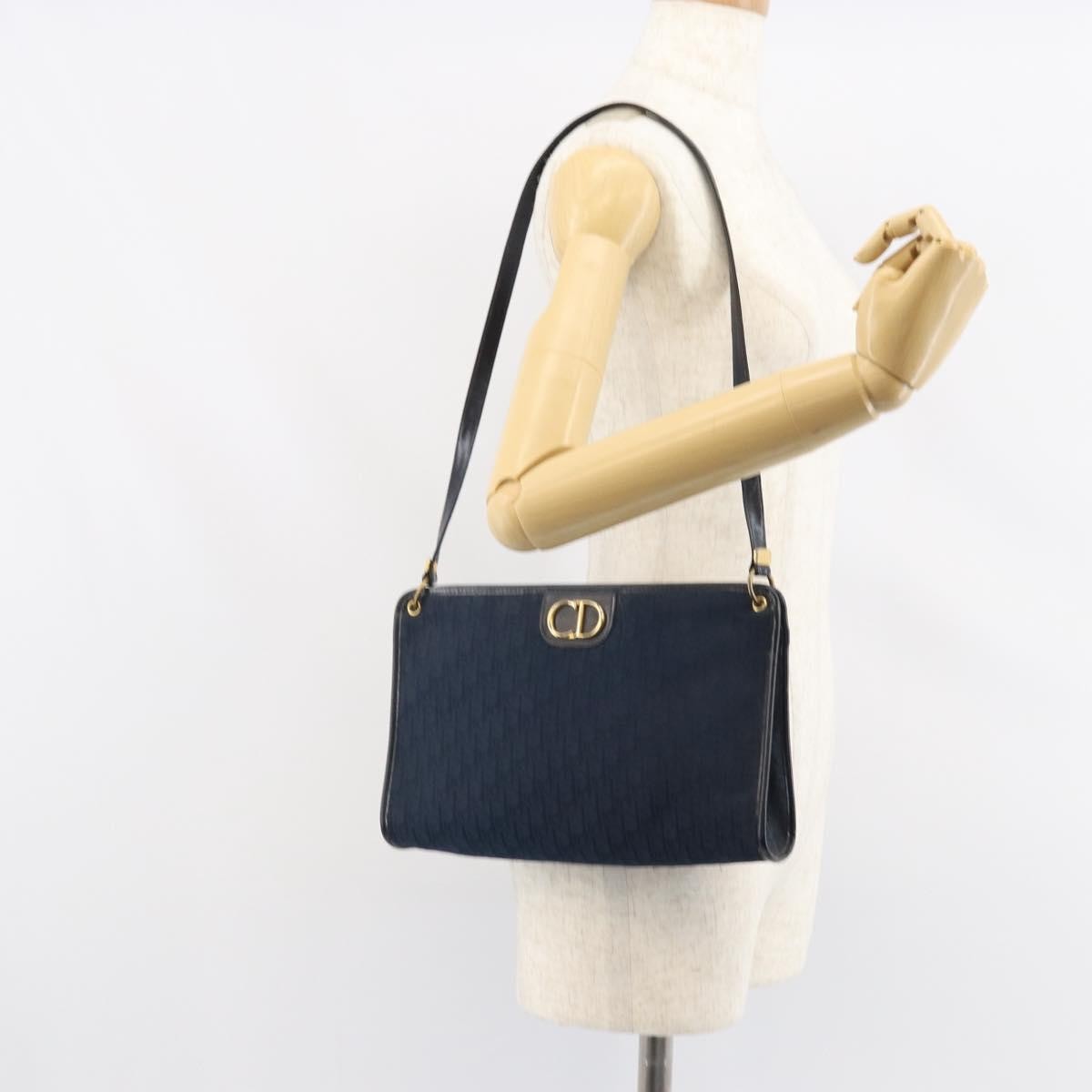 Christian Dior Vintage CD trotter Shoulder bag Canvas, NAVY, CANVAS, Shoulder bag
