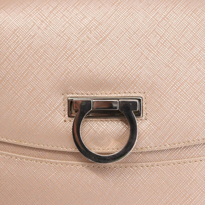 Salvatore Ferragamo Gancini Shoulder Bag Leather, PINK, LEATHER, Shoulder bag