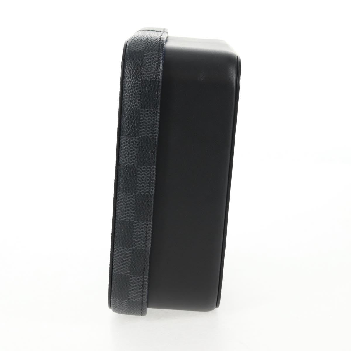 Louis Vuitton Box Camille Case Alps Patches Damier Graphite and Leather, GRAY, CANVAS, Tech accessory