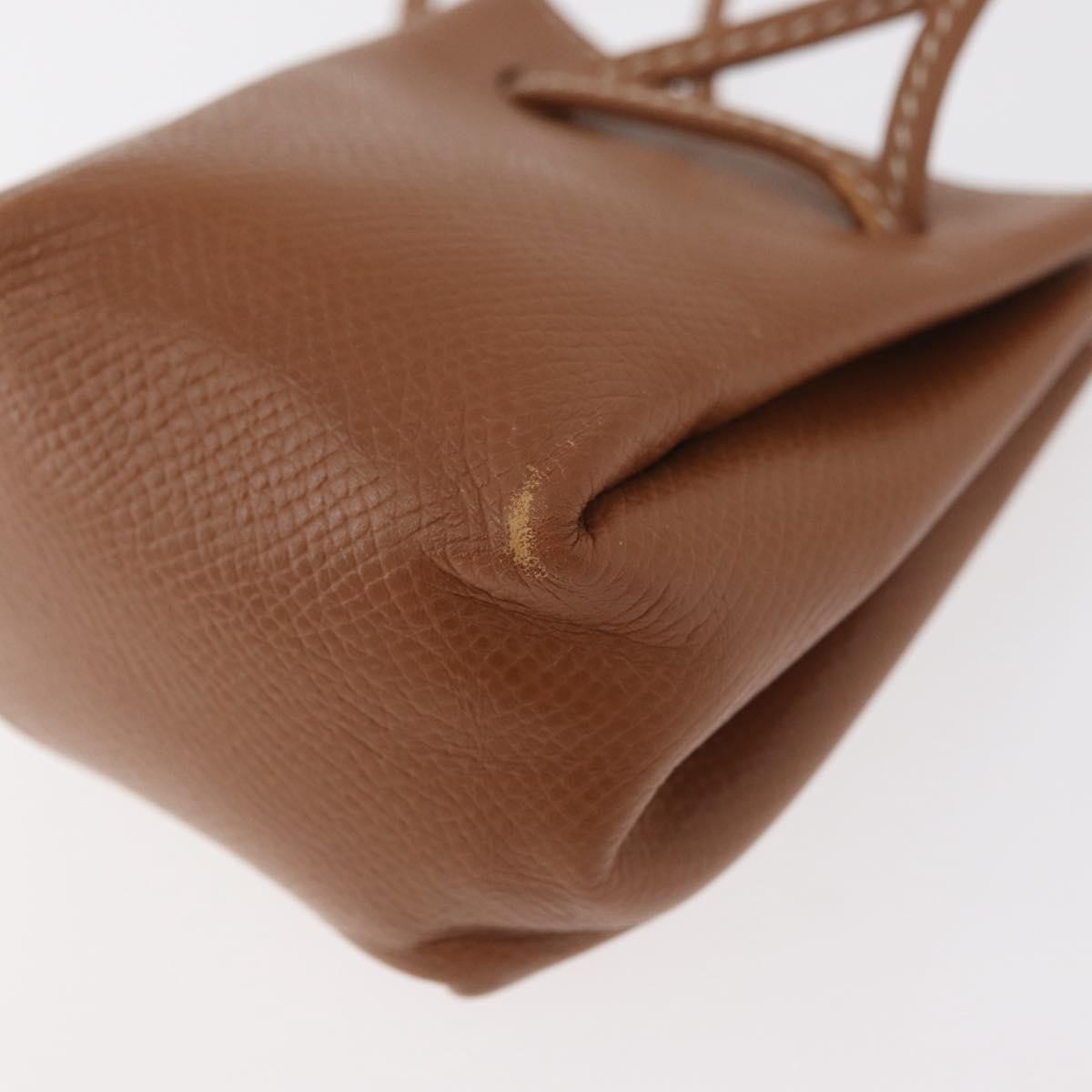 Hermes Vespa Pouch Leather, Brown, Leather, Clutch