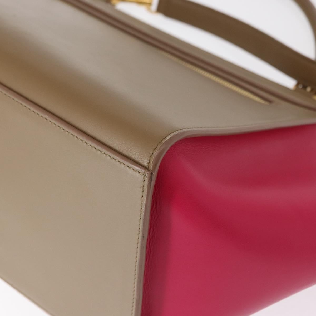 Celine Bicolor Trapeze Bag Leather, BEIGE, LEATHER, Handbag