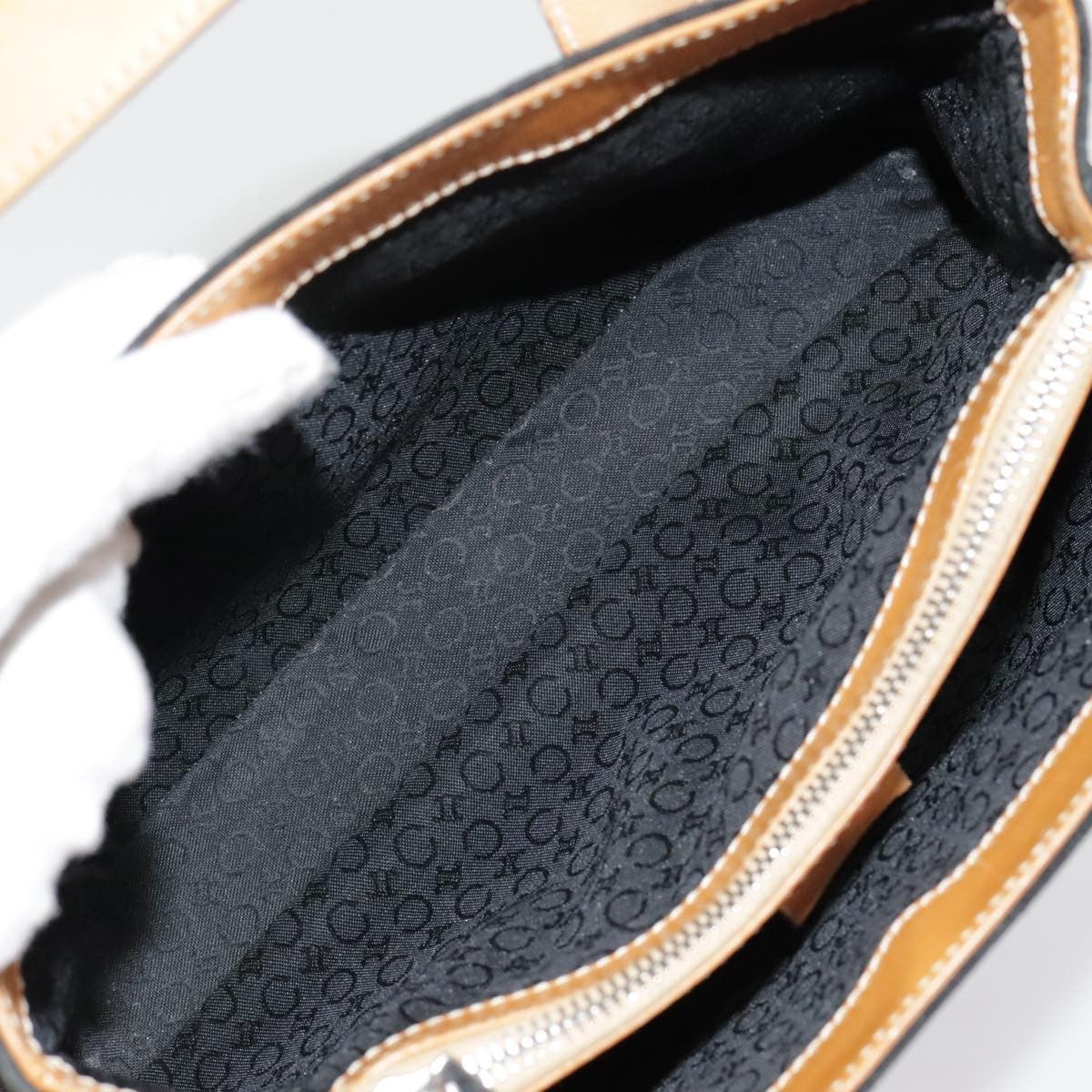 Celine Vintage Macadam Handbag Canvas, BLACK, CANVAS, Handbag