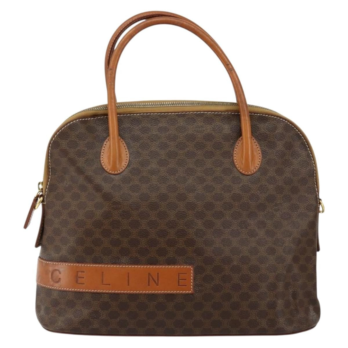 Celine Vintage Macadam Handbag Macadam, BROWN, CANVAS, Handbag