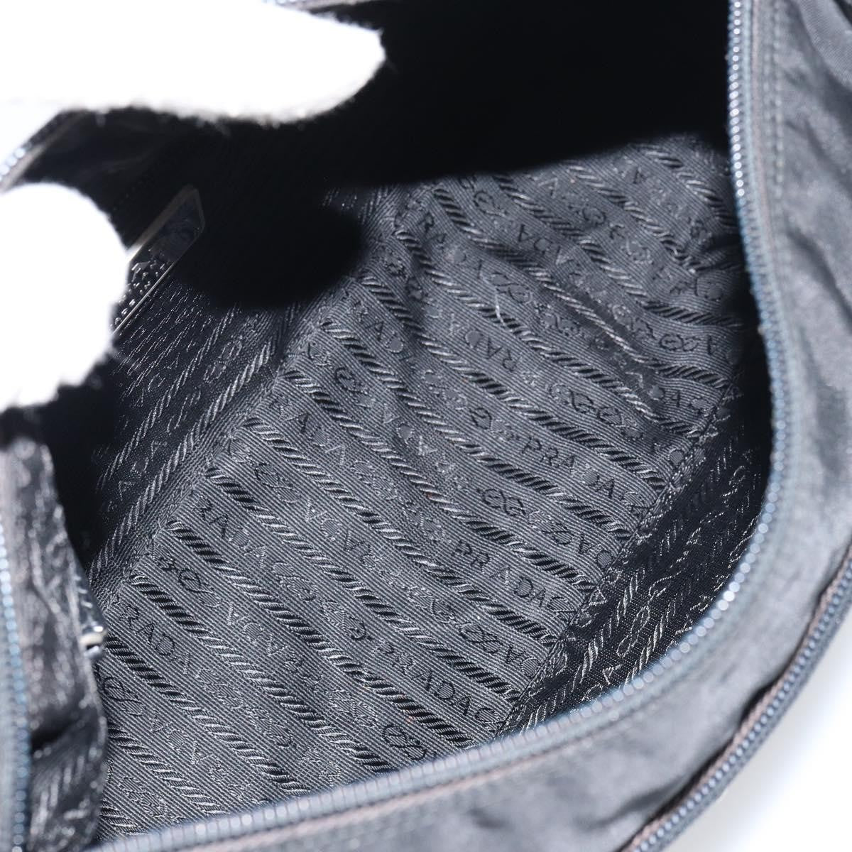 Prada Front Zip Messenger Bag Tessuto, BLACK, NYLON, Shoulder bag
