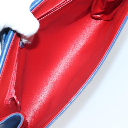 Celine Vintage Circle Logo Crossbody Bag Leather, BLUE, LEATHER, Crossbody bag