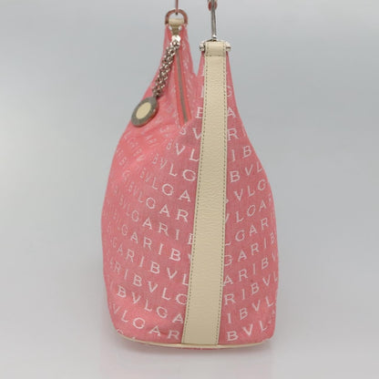 Bvlgari B.Zero1 Logomania Bag Canvas with Leather, PINK, CANVAS, Shoulder bag