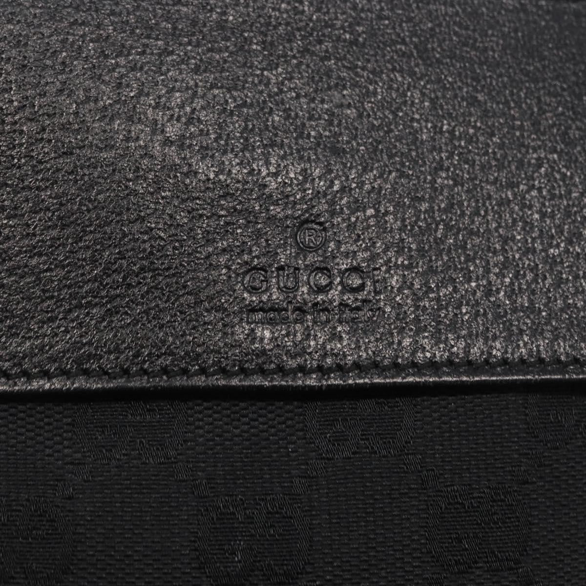 Gucci Vintage Double Belt Bag GG Canvas with Leather, BLACK, CANVAS, Shoulder bag