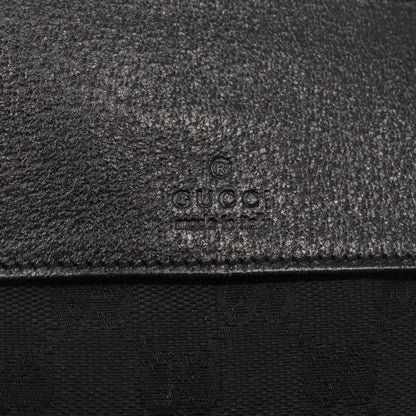 Gucci Vintage Double Belt Bag GG Canvas with Leather, BLACK, CANVAS, Shoulder bag