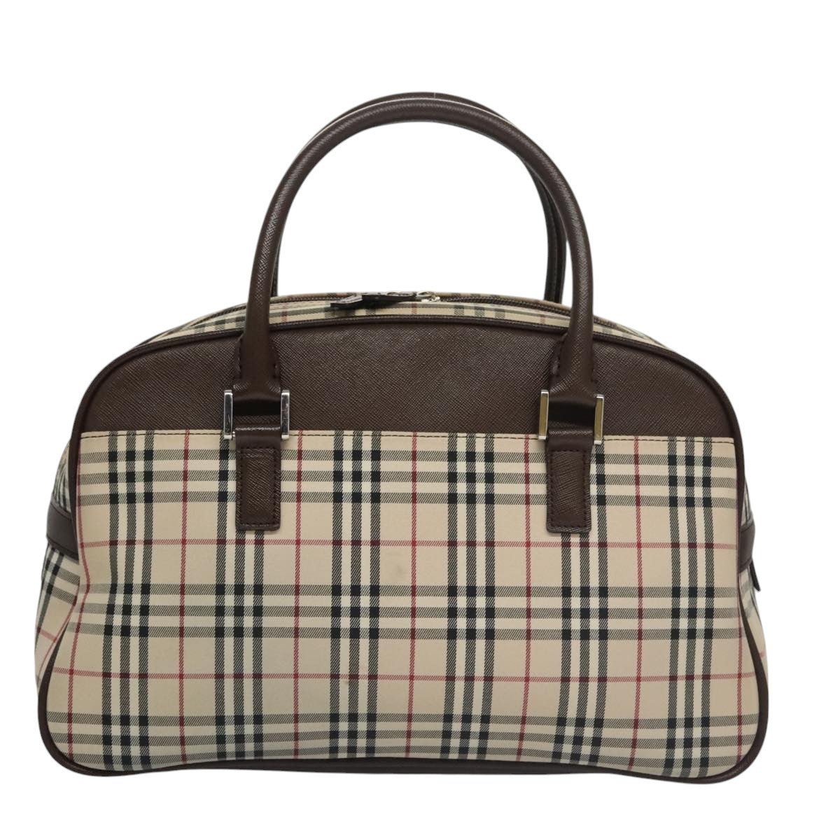 Burberry Nova Check Bowling Bag Canvas, BEIGE, CANVAS, Travel bag