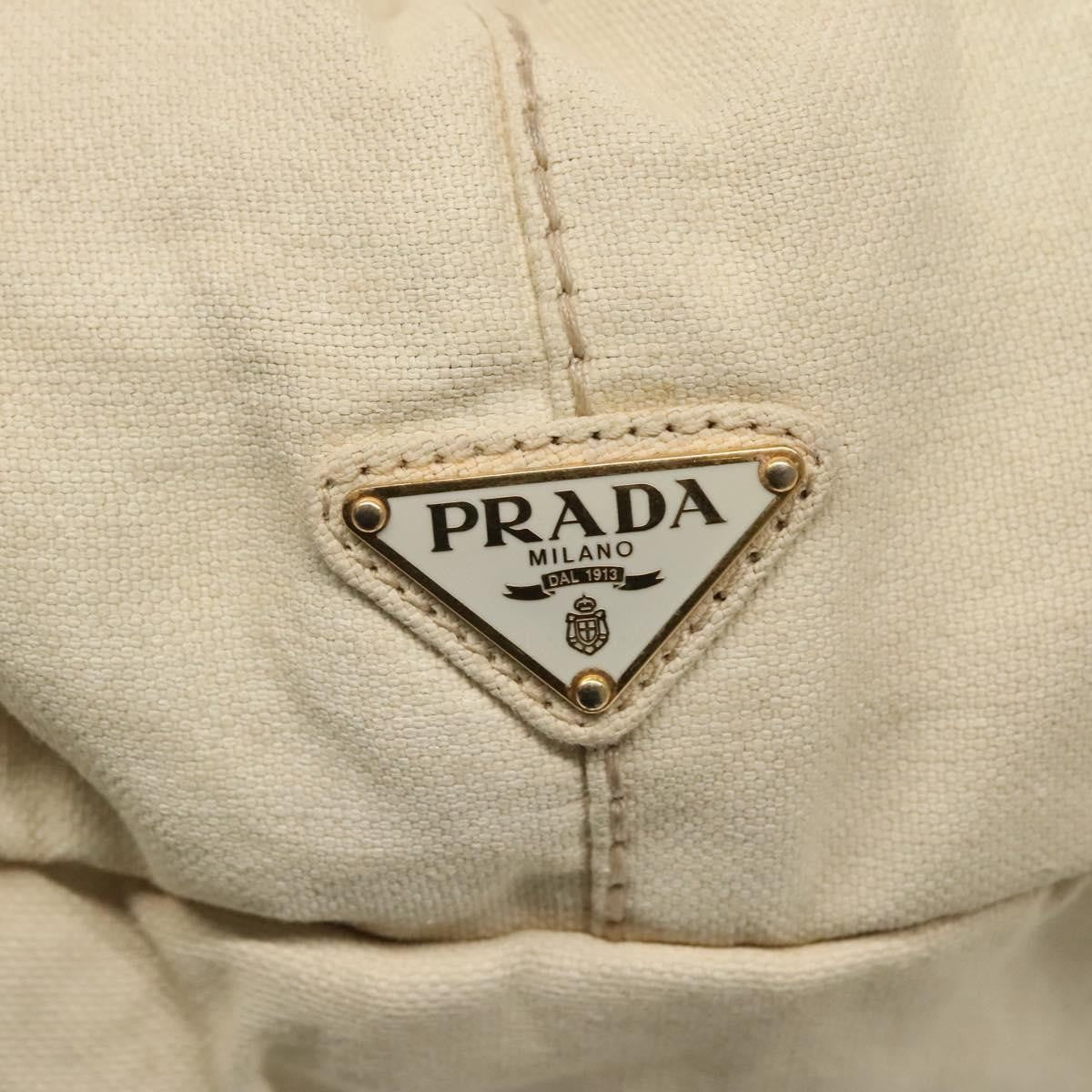 Prada Canapa Convertible Tote Canvas, WHITE, CANVAS, Tote bag
