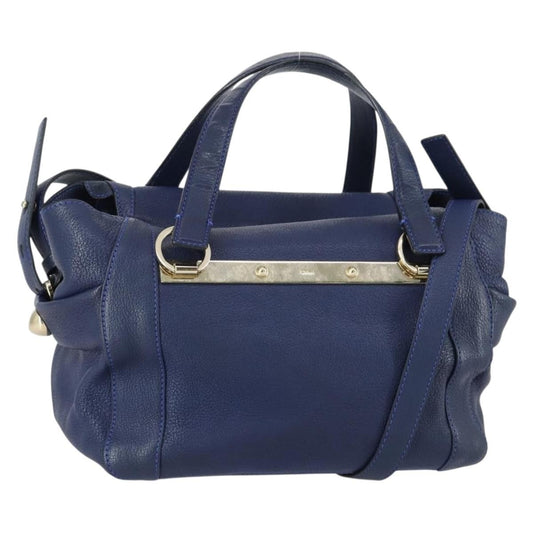 Chloe Bridget Convertible Satchel Leather, NAVY, LEATHER, Handbag