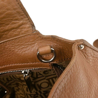 Salvatore Ferragamo Sofia Satchel Leather, BROWN, LEATHER, Handbag