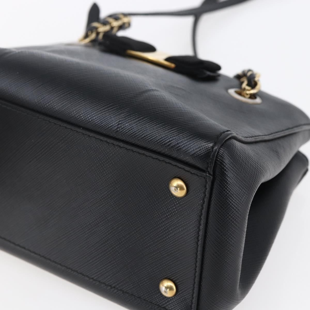 Salvatore Ferragamo Vala Shoulder Bag Leather, BLACK, LEATHER, Shoulder bag