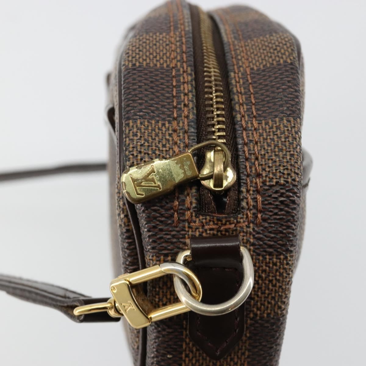 Louis Vuitton Ipanema Pochette Damier, Brown, Canvas, Clutch