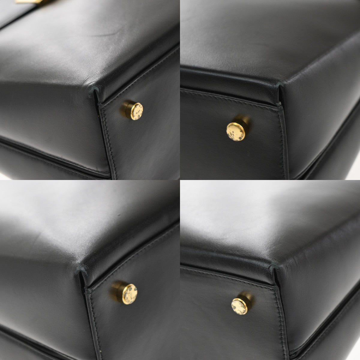 Salvatore Ferragamo Gancini handbag Leather, BLACK, LEATHER, Handbag