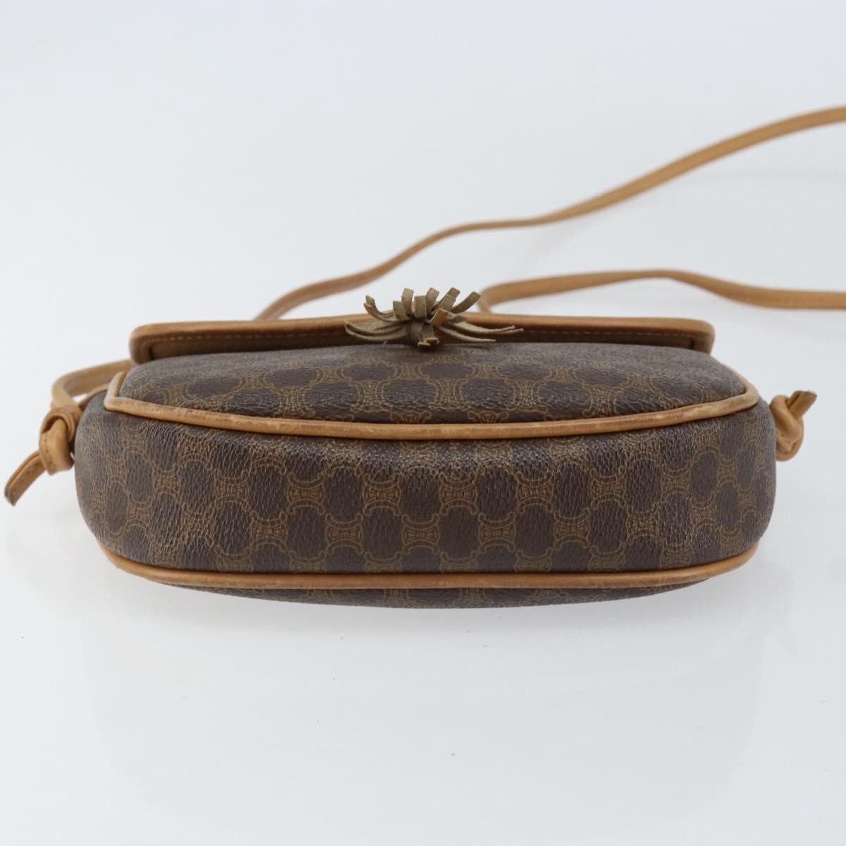 Celine Vintage Macadam Shoulder Bag Canvas and Leather, BROWN, CANVAS, Shoulder bag