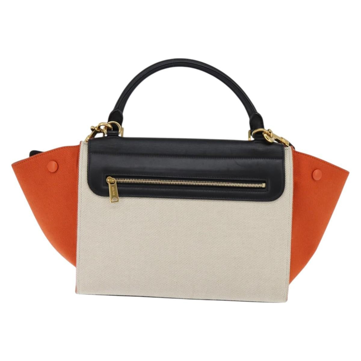Celine Trapeze Bag Canvas with Leather, MULTICOLOUR, CANVAS, Handbag